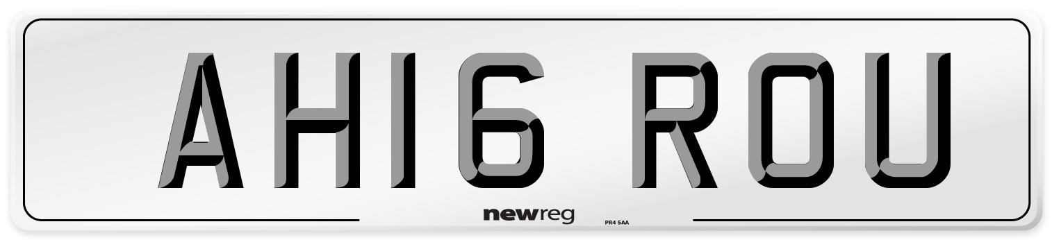AH16 ROU Number Plate from New Reg